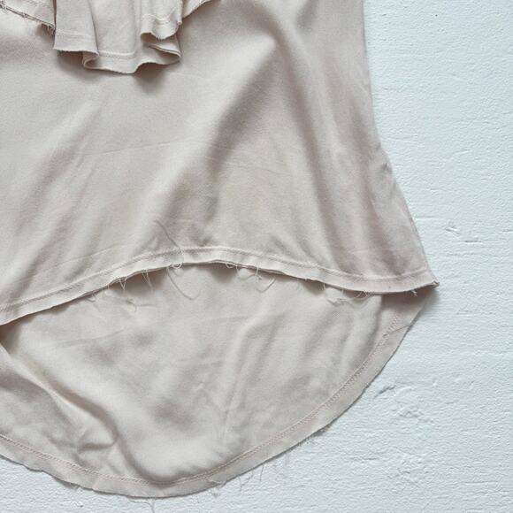 McGuire Beige Flutter Sleeve Ruffle Blouse, Size XS - Picture 3 of 6